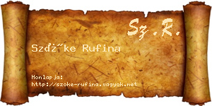 Szőke Rufina névjegykártya